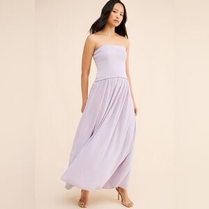 SOLID & STRIPED The Sasha Strapless Lavender Dress